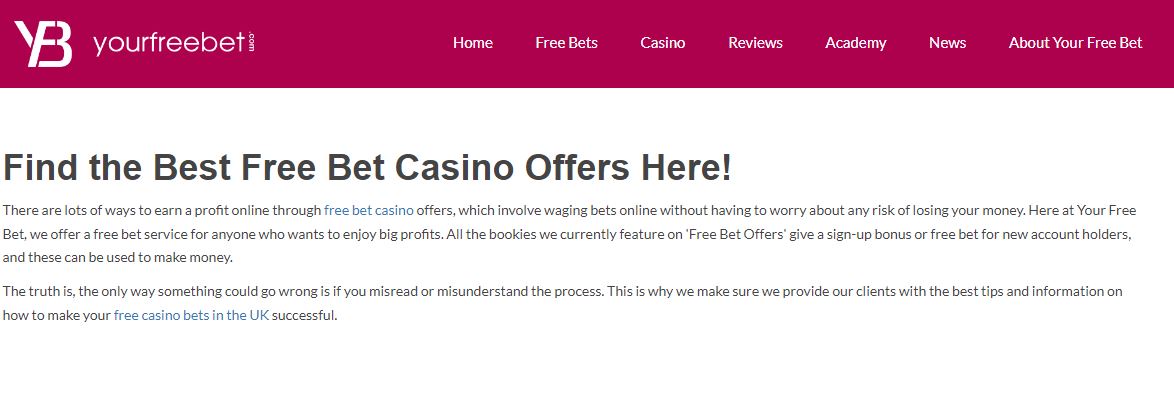 Choosing an Online Free Bet Casino